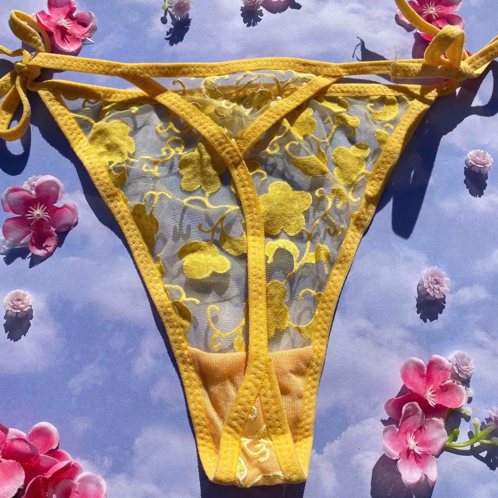 
                      
                        Tie Side Thong Panty | Yellow
                      
                    