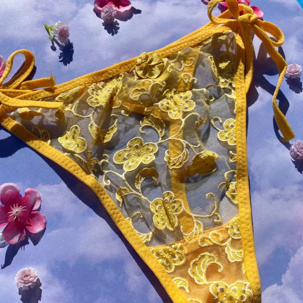 
                      
                        Tie Side Thong Panty | Yellow
                      
                    