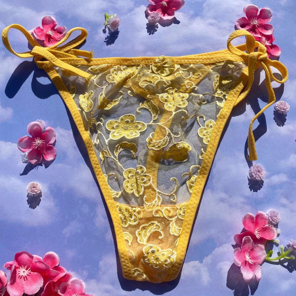 
                      
                        Tie Side Thong Panty | Yellow
                      
                    