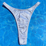 90’s Clip-Side Thong  Bikini Bottom | White