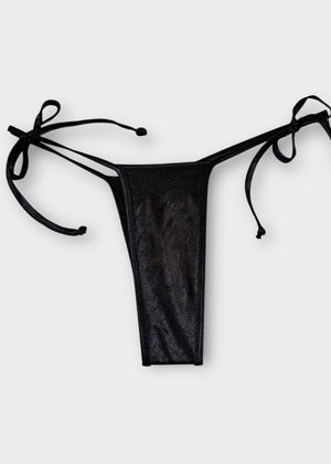 Y2K Tie Side Thong Bikini Bottom – Shimmer Pastel Blue, White & More