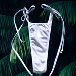 Y2K Tie Side Thong Bikini Bottom | White