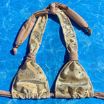 Creme Velvet Shimmer 2-Way Halter Bikini Top | Denali Brand