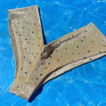 Creme Velvet Shimmer V-Cheeky Bikini Bottom | Denali Brand