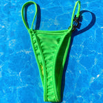 Y2K Bling Bikini Bottom | Neon Lime