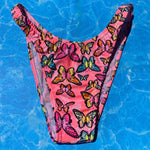 Pink Butterfly Moderate Bikini Bottom | Denali Brand