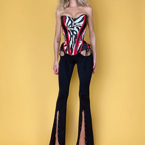 
                
                    Load image into Gallery viewer, Animal Cut Out Corset - Cruel Red &amp;amp; Black
                
            